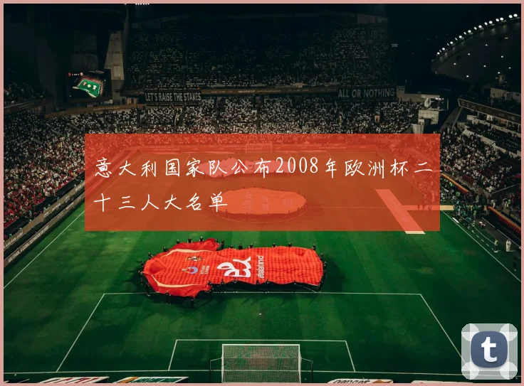 意大利国家队公布2008年欧洲杯二十三人大名单